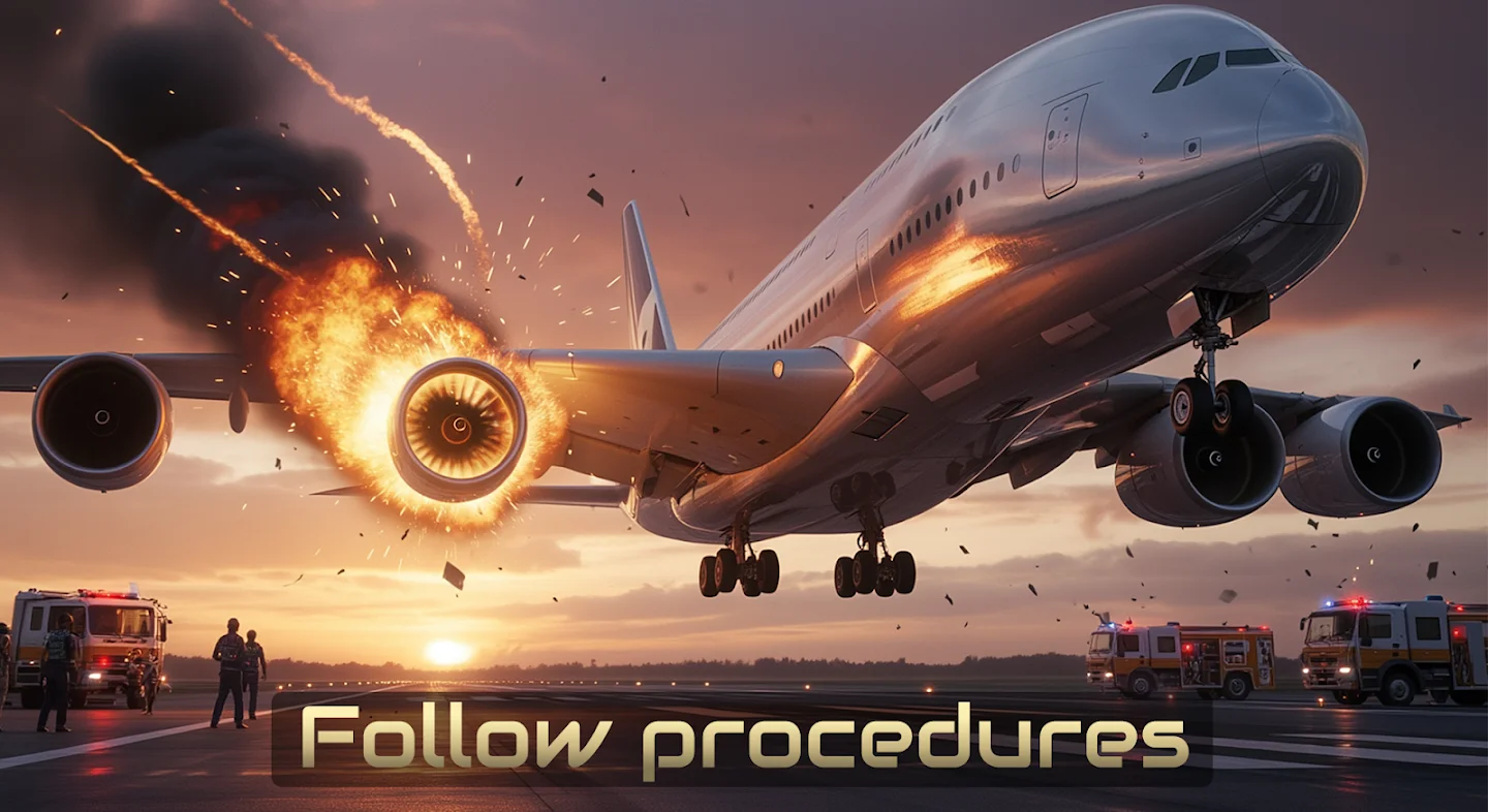 Follow procedures during a dangerous landing