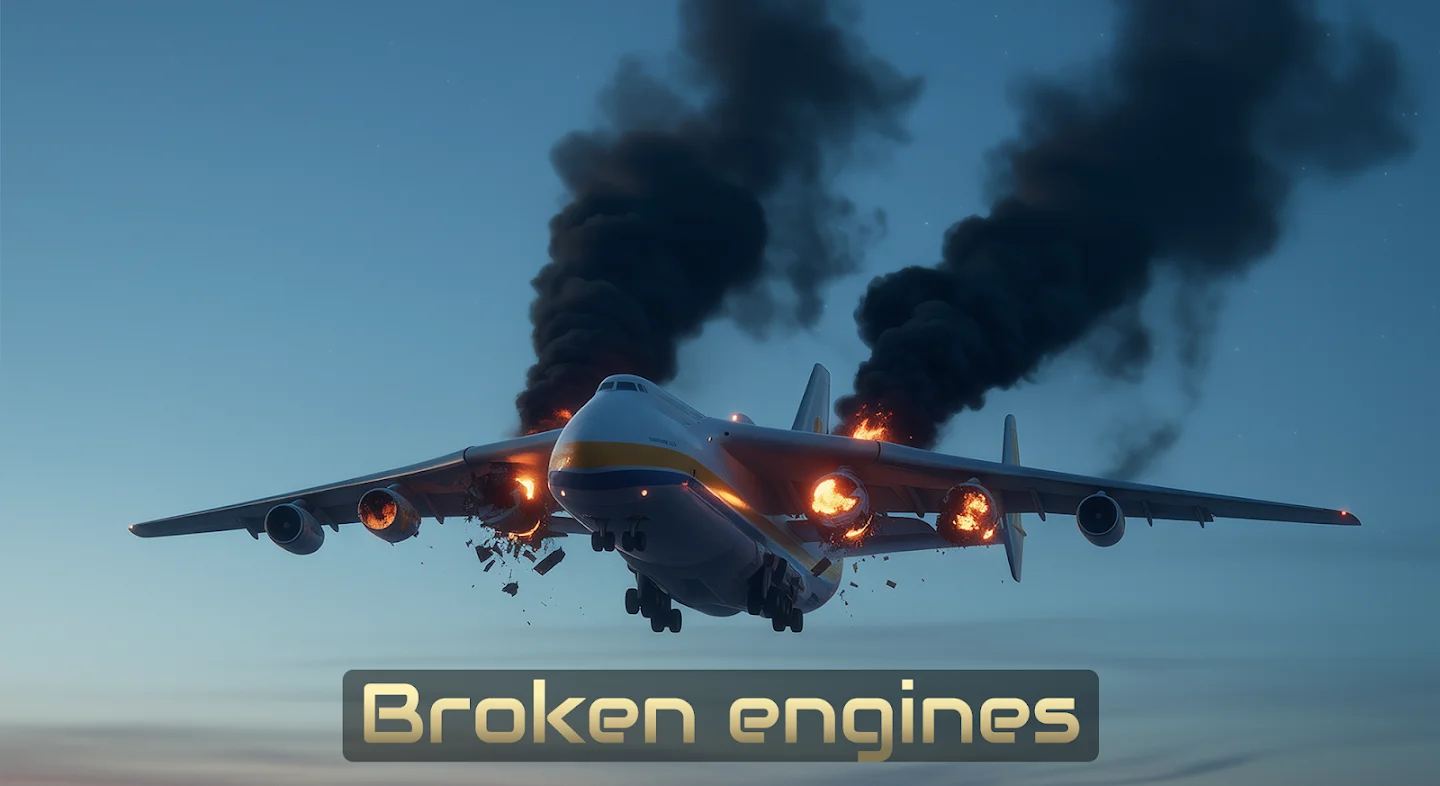 Broken engines mid-flight